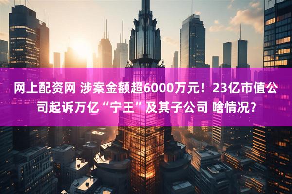 网上配资网 涉案金额超6000万元！23亿市值公司起诉万亿“宁王”及其子公司 啥情况？
